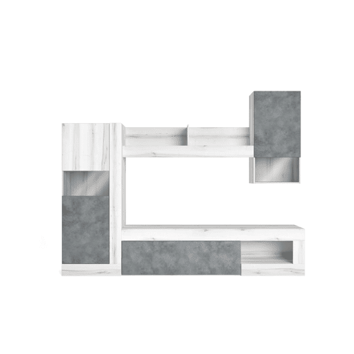 Compacto de TV 265cm 3 portas FERRARA branco e cinza