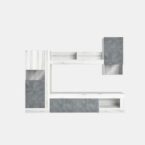 Compacto de TV 265cm 3 portas FERRARA branco e cinza