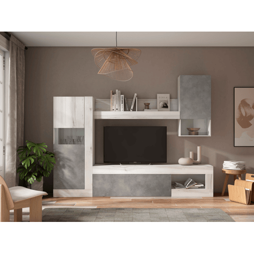 Compacto de TV 265cm 3 portas FERRARA branco e cinza