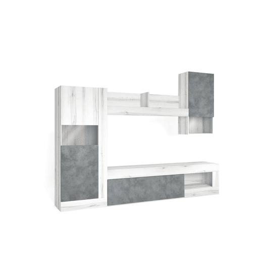 Compacto de TV 265cm 3 portas FERRARA branco e cinza