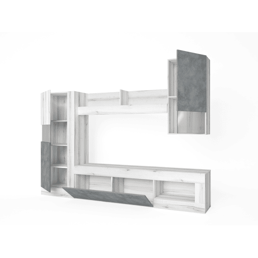 Compacto de TV 265cm 3 portas FERRARA branco e cinza