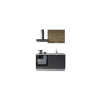 Cozinha com eletrodomésticos GILDA 2.0 150cm direita madeira e cinza escuro