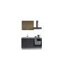 Cozinha com eletrodomésticos GILDA 2.0 150cm esquerda madeira e cinza escuro