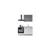Cozinha com eletrodomésticos GILDA 2.0 150cm direita cinza claro e madeira cinza
