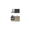 Cozinha com eletrodomésticos GILDA 2.0 150cm direita cinza escuro e madeira