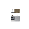 Cozinha com eletrodomésticos GILDA 2.0 150cm direita madeira e cinza claro
