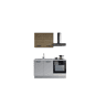 Cozinha com eletrodomésticos GILDA 2.0 150cm esquerda madeira e cinza claro