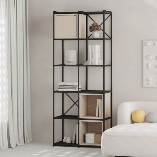Estante ANYA 70cm preto e creme Estante ANYA 70cm preto e creme