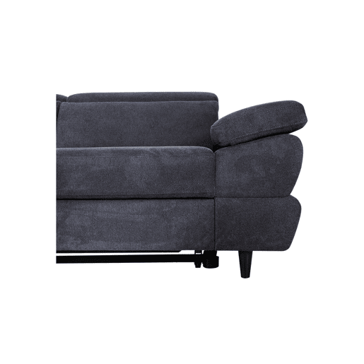 Sofá de canto OMEGA com cama antracite esquerda 4 lugares