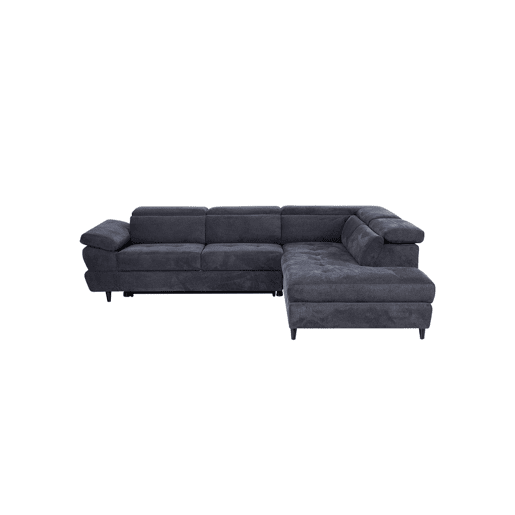 Sofá de canto OMEGA com cama antracite dereita 4 lugares antracite