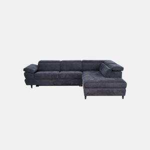Sofá de canto OMEGA com cama antracite dereita 4 lugares antracite