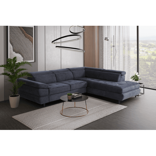 Sofá de canto OMEGA com cama antracite dereita 4 lugares antracite