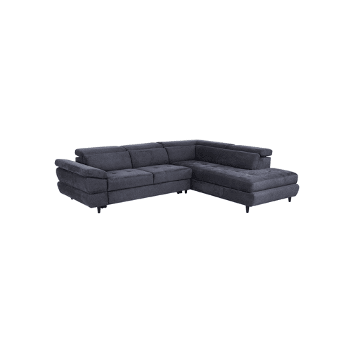 Sofá de canto OMEGA com cama antracite dereita 4 lugares antracite