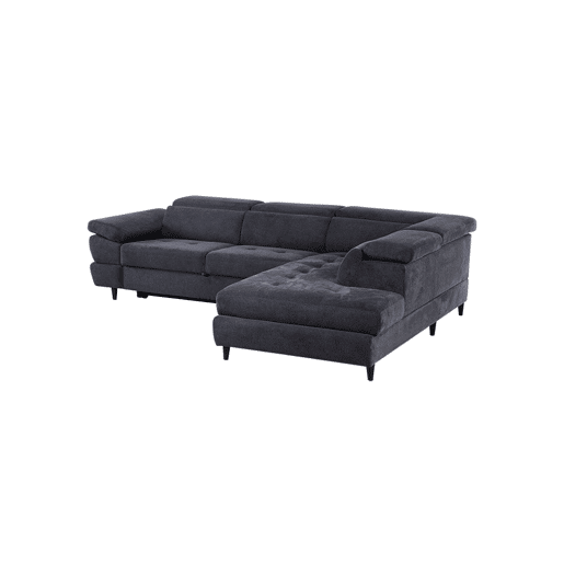Sofá de canto OMEGA com cama antracite dereita 4 lugares antracite