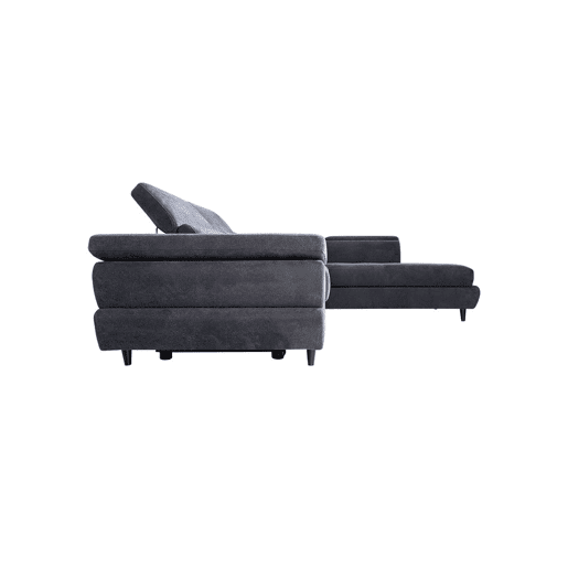 Sofá de canto OMEGA com cama antracite dereita 4 lugares antracite
