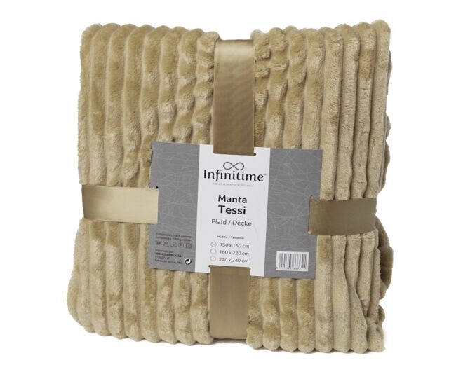 Manta poliéster tessi 130x150cm color beige