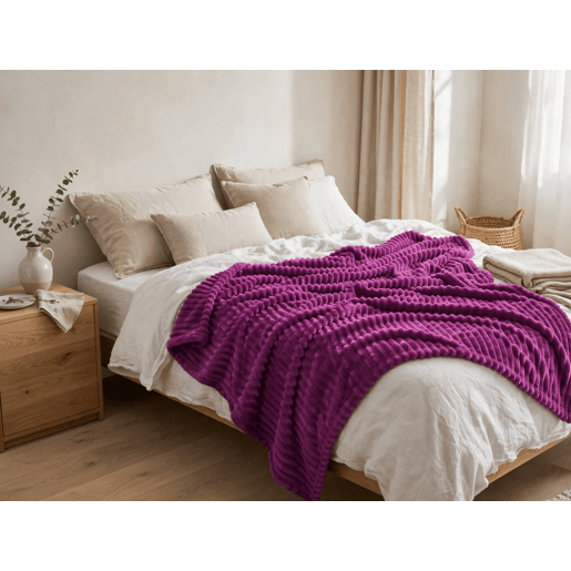 Manta poliéster TESSI 160x220cm cor lilás Manta poliéster TESSI 160x220cm cor lilás