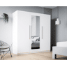 Roupeiro HELEN portas batentes com espelho 180x212cm branco
