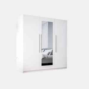 Roupeiro HELEN portas batentes com espelho 180x212cm branco