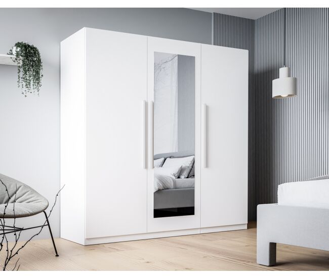 Armario helen puertas batientes con espejo 180x212cm blanco