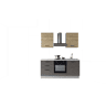 Cozinha com eletrodomésticos GILDA 2.0 180cm direita madeira e cinza escuro