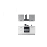 Cozinha com eletrodomésticos GILDA 2.0 180cm direita cinza claro e madeira cinza