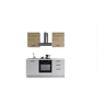 Cozinha com eletrodomésticos GILDA 2.0 180cm esquerda madeira e cinza claro