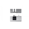 Cozinha com eletrodomésticos GILDA 2.0 195cm direita cinza claro e madeira cinza