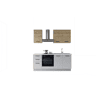 Cozinha com eletrodomésticos GILDA 2.0 195cm direita madeira e cinza claro