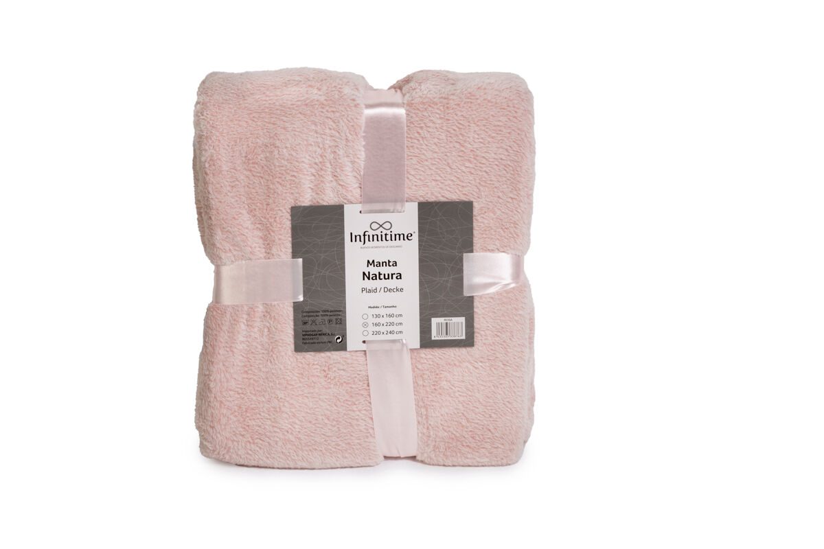 Manta natura 130x160cm color rosa