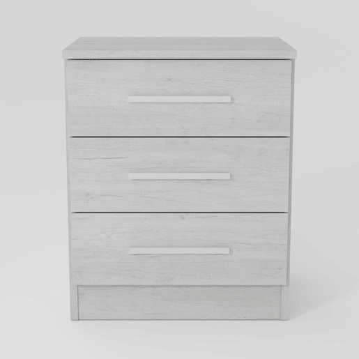 Mesa de cabeceira DREAM 3 gavetas 56x45x36cm cor artic