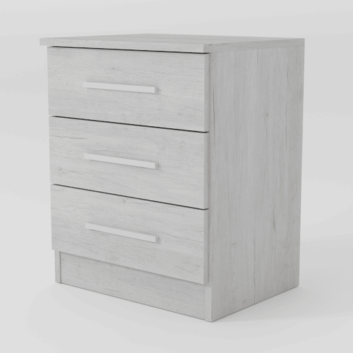 Mesa de cabeceira DREAM 3 gavetas 56x45x36cm cor artic