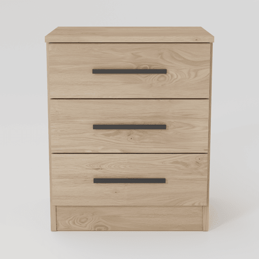 Mesa de cabeceira DREAM 3 gavetas 56x45x36cm sonoma