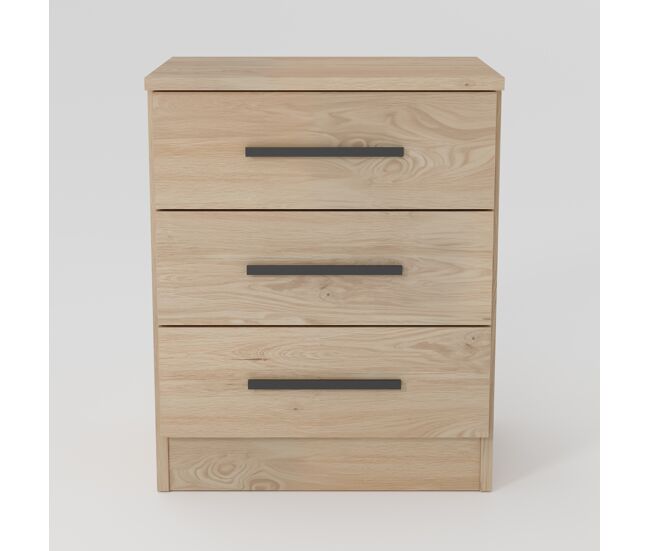 Mesita dream 3 cajones 56x45x36cm roble