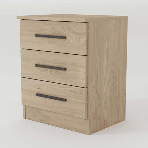 Mesa de cabeceira DREAM 3 gavetas 56x45x36cm sonoma