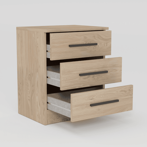 Mesa de cabeceira DREAM 3 gavetas 56x45x36cm sonoma