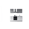 Cozinha com eletrodomésticos GILDA 2.0 210cm direita cinza claro e madeira cinza