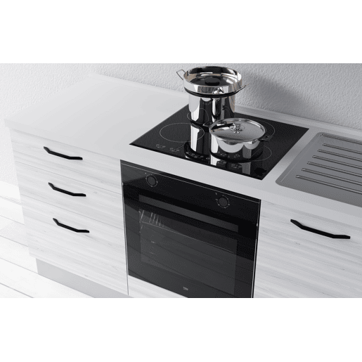 Cozinha com eletrodomésticos GILDA 2.0 210cm direita cinza claro e madeira cinza