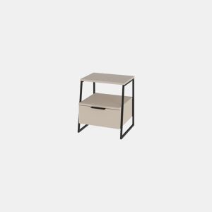 Mesa de cabeceira VELIA 50x45x40cm creme e preto