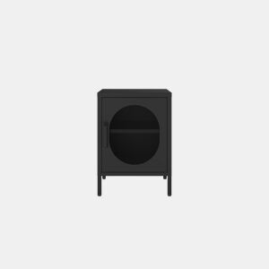 Mesa de cabeceira DIORA 60x40x35cm 1 porta preta