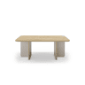 Mesa de centro retangular HILLARY em carvalho e creme