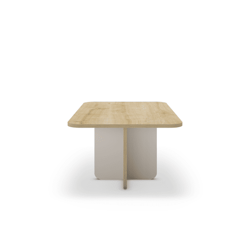 Mesa de centro retangular HILLARY em carvalho e creme