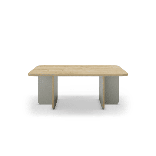 Mesa de centro retangular HILLARY em carvalho e verde