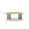 Mesa de centro retangular HILLARY em carvalho e verde