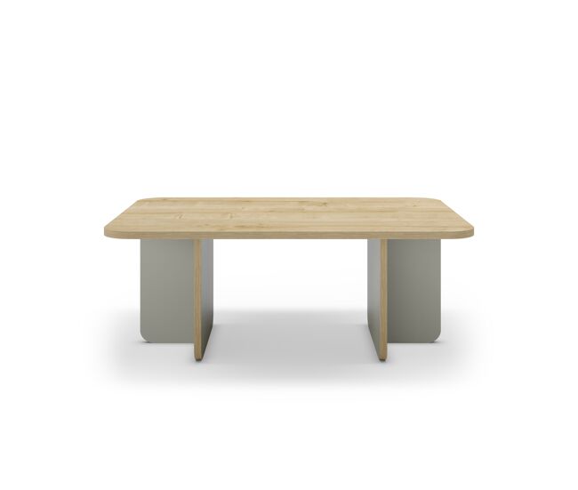 Mesa de centro rectangular hillary roble y verde