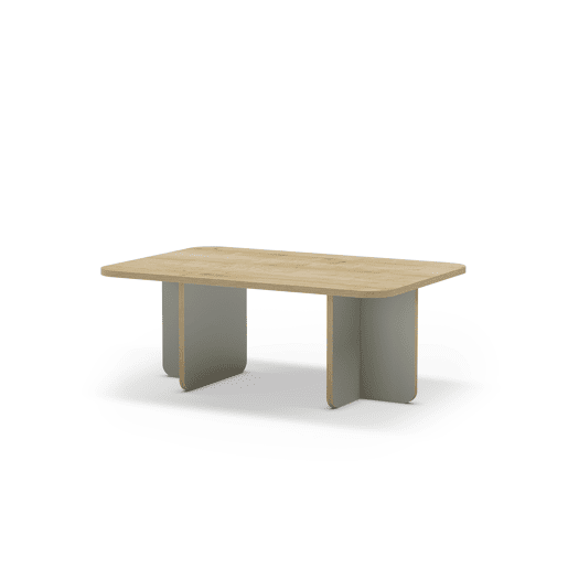 Mesa de centro retangular HILLARY em carvalho e verde