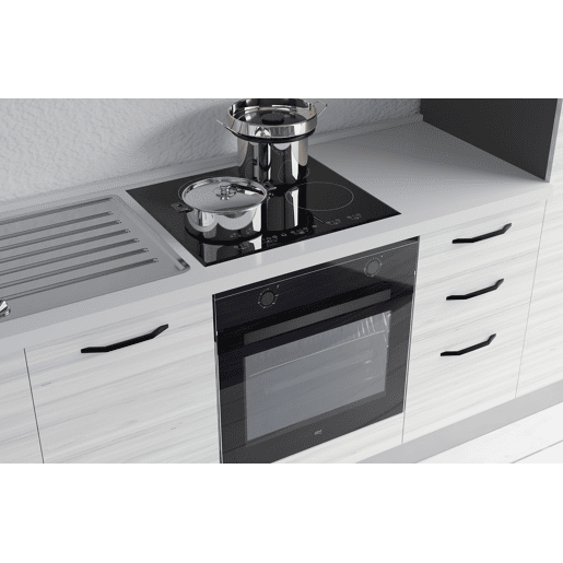 Cozinha com eletrodomésticos GILDA 2.0 255cm esquerda cinza claro e madeira cinza