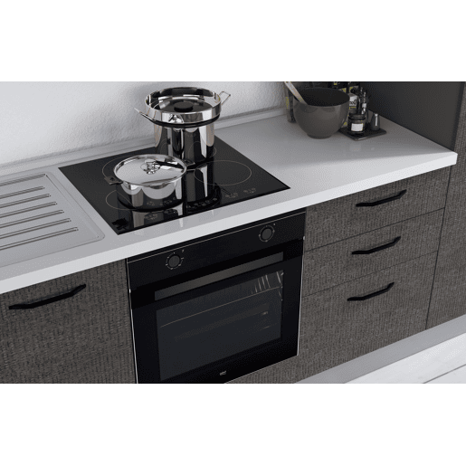 Cozinha com eletrodomésticos GILDA 2.0 270cm esquerda madeira e cinza escuro Cozinha com eletrodomésticos GILDA 2.0 270cm esquerda madeira e cinza escuro