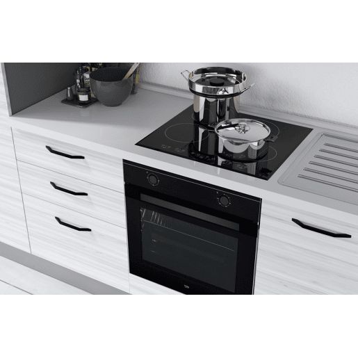 Cozinha com eletrodomésticos GILDA 2.0 270cm direita cinza claro e madeira cinza