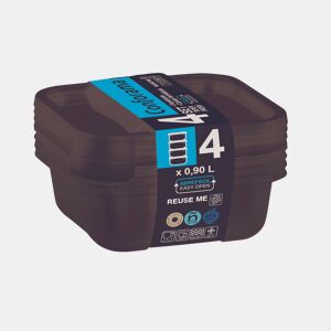 Set 4 recipientes FRESH quadrado 0,90 litros